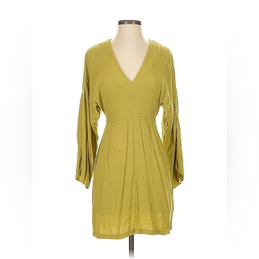 Women's V-Neck Olive Green Dress